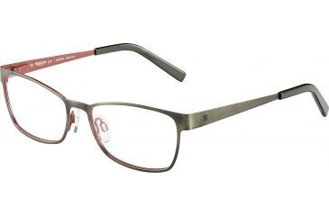 Image of Morgan 203157 Single Vision Prescription Eyeglasses, Green Red Frame, 203157-538SV
