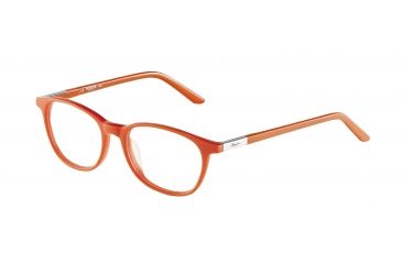 Image of Morgan 201060 Single Vision Prescription Eyeglasses - Orange Frame and Clear Lens 201060-6547SV