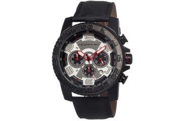 Image of Morphic 0203 M2 Series Mens Watch, White Dial w/ Black Leather Band, Black Stainless Case MPH0203