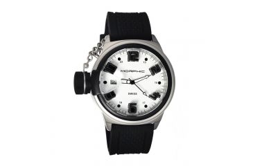 Image of Morphic M24 Series Watch,Black Silicone Band,Black Hand,Black Bezel,White Analog Dial,Strap Buckle MPH2402