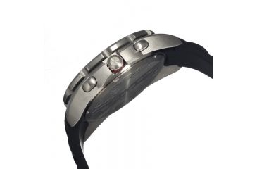 Image of Morphic M25 Series Watch,Black Silicone Band,Red Hand,Silver Bezel,Black Analog Dial,Fold Over Push Button Deployment MPH2502