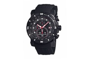 Image of Morphic M26 Series Watch,Black Silicone Band,Red Hand,Black Bezel,Black Analog Dial,Strap Buckle MPH2605