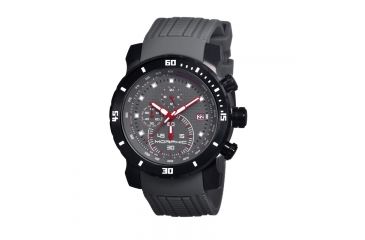 Image of Morphic M26 Series Watch,Grey Silicone Band,Red Hand,Black Bezel,Grey Analog Dial,Strap Buckle MPH2606