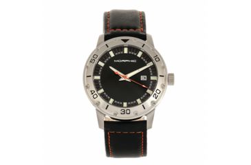 Image of Morphic M71 Series Leather-Band Watch w/ Date, Silver/Black, One Size, MPH7101