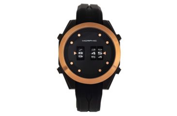 Image of Morphic M76 Series Drum-Roll Strap Watch, Black/Rose Gold, One Size, MPH7605