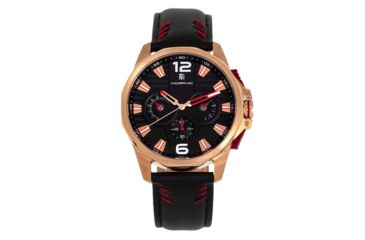 Image of Morphic M82 Series Chronograph Leather-Band Watch w/Date, Rose Gold/Black, One Size, MPH8204