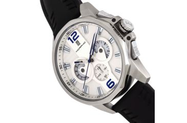 Image of Morphic M82 Series Chronograph Leather-Band Watch w/Date, Silver/White, One Size, MPH8201