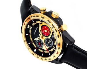 Image of Morphic M88 Series Chronograph Leather-Band Watch w/Date, Black/Gold, One Size, MPH8805