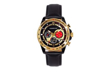 Image of Morphic M88 Series Chronograph Leather-Band Watch w/Date, Black/Gold, One Size, MPH8805