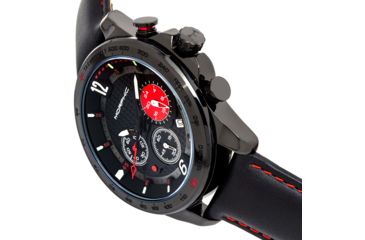 Image of Morphic M88 Series Chronograph Leather-Band Watch w/Date, Black, One Size, MPH8806
