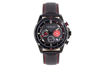 Image of Morphic M88 Series Chronograph Leather-Band Watch w/Date, Black, One Size, MPH8806