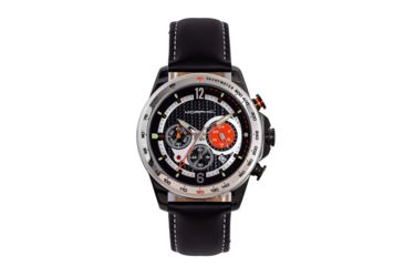Image of Morphic M88 Series Chronograph Leather-Band Watch w/Date, Black/Silver, One Size, MPH8804