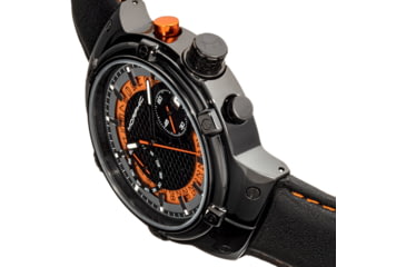 Image of Morphic M91 Series Chronograph Leather-Band Watch w/Date, Black/Orange - Mens, MPH9105