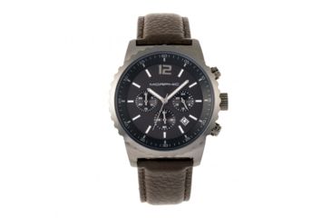 Image of Morphic M67 Series Chronograph Leather-Band Watch w/Date, Gunmetal/Brown, MPH6705