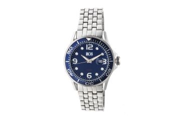 Image of MOS PB104 St. Petersburg Mens Watch, Silver, 44mm, Blue Dal, Blue Face MOSPB104