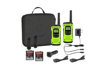 Image of Motorola Rechargeable 2 Way Radio w/ Accessories, Pack of 2, Lime, T605 H20
