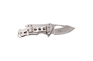 Image of Mtech Drop Point Spring Assisted Knife w/Bottle Opener, 2.25 in, 3Cr13 Stainless Steel Stainless Steel, Stainless/Flag, MT-A882SAF