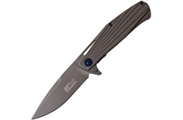 Image of Mtech Evolution Framelock Folding Knife, 3.5in Gray Tini Coated 8Cr13Mov SS Drop Point, Gray Tini Finish SS Handle, Pocket Clip, MTE-FDR005-GY