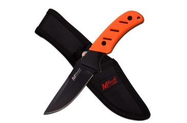 Image of Mtech Fixed Blade, 8in, Stainless Steel Blade, Orange Rubberized Nylon Fiber Handle MT-20-71OR
