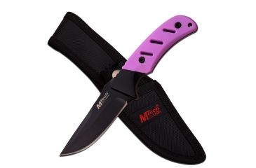 Image of Mtech Fixed Blade, 8in, Stainless Steel Blade, Pink Rubberized Nylon Fiber Handle MT-20-71PK