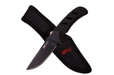 Image of Mtech Fixed Blade, 8in, Stainless Steel Blade, Solid Black Rubberized Nylon Fiber Handle MT-20-71BK