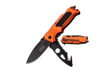 Image of Mtech Folding Blade, 3.35in, Stainless Steel Blade, Orange Aluminum Handle MT-A914OR