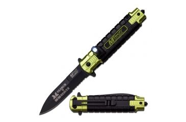 Image of Mtech Folding Blade, 3.58in, Stainless Steel Blade, Yellow And Black Two-Toned Aluminum Handle MT-A859YL
