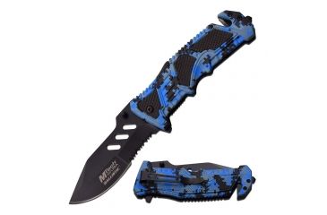Image of Mtech Folding Blade, 3.6in, Stainless Steel Blade, Blue Digital Camo Coated Aluminum Handle MT-A941DB