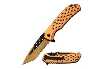 Image of Mtech Folding Blade, 3.75in, Stainless Steel Blade, Gold Aluminum Handle MT-A931GD
