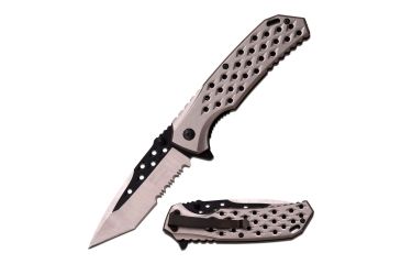 Image of Mtech Folding Blade, 3.75in, Stainless Steel Blade, Grey Aluminum Handle MT-A931GY