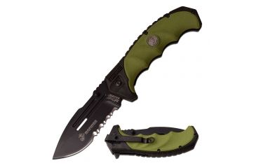 Image of Mtech Folding Blade, 3.7in, Stainless Steel Blade, Double Injection Molded Green Handle M-A1053GN