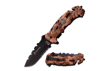 Image of Mtech Folding Blade, 3.8in, Stainless Steel Blade, Nylon W/Glass Fiber/Camo W/Anodized Black Liner Handle M-A1049DM