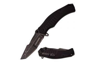 Image of Mtech Folding Blade, 4in, 7CR17 Steel Blade, Black Cnc Milled G10 Handle M-A1046BS
