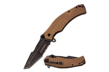 Image of Mtech Folding Blade, 4in, 7CR17 Steel Blade, Tan Cnc Milled G10 Handle M-A1046TN