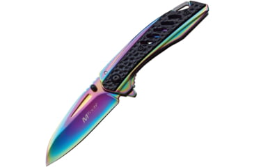 Image of Mtech Framelock A/O Spectrum Folding Knife, 3.25 spectrum TiNi coated stainless blade, Spectrum TiNi finish stainless handle with black a, MT-A1133RB