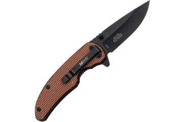 Image of Mtech Brown A/O Folding Knife, 3.75in Closed, 2.75in Black Oxide Coated 3Cr13 Stainless Steel Blade, Brown Aluminum Handle, MT-A1198BR