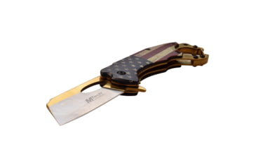 Image of Mtech Linerlock Spring Assisted Knife, 2.5 in, 3Cr13 Stainless Steel Stainless Steel, Wharncliffe, USA Flag, MT-A1028AF
