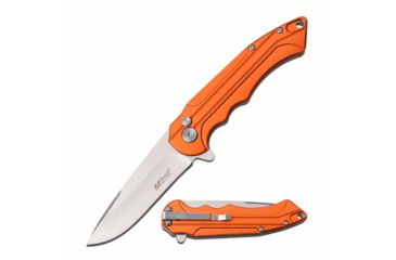 Image of Mtech MT-1022OR Manual Folding Knife, 3.2in, 3CR13 Stainless Steel, Drop Point, Steel Blade, Aluminum Handle, Orange, MT-1022OR