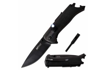 Image of Mtech MT-1082BK Manual Folding Knife, 3.25in, 3CR13 Stainless Steel, Drop Point, Black Blade, Pakkawood Handle, Black, MT-1082BK