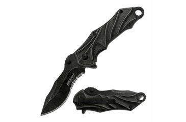 Image of Mtech MT-A1043SW Spring Assisted Knife, 3.75in, 3CR13 Stainless Steel, Harpoon Point, Stonewashed Blade, Stainless Steel Handle, Stonewash, MT-A1043SW