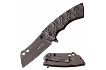 Image of Mtech MT-A1053GY Spring Assisted Knife, 3.25in, 3CR13 Stainless Steel, Sheepsfoot, Gray Blade, Stainless Steel Handle, Gray, MT-A1053GY
