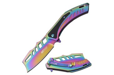 Image of Mtech Spring Assisted Folding Knive, 3.25in Blade, 3CR13 Steel Blade Knive, Rainbow, MT-A1084RB