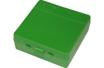 Image of MTM 100 Round 44 Magnum/45 Long Colt Green Pistol Ammo Box P1004410