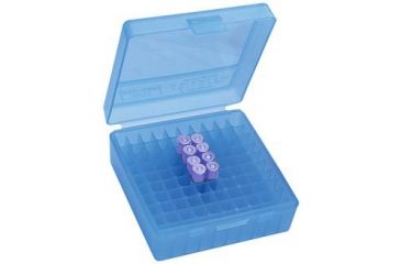 Image of MTM 100 Round .38-.357 Pistol Ammo Box, Blue - P100324