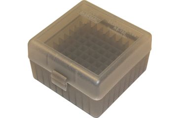 Image of MTM Ammo Box 100 Round Flip-Top 223 204 Ruger 6x47, smk/clear, small RS-100-41