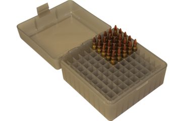 Image of MTM Ammo Box 100 Round Flip-Top 223 204 Ruger 6x47, smk/clear, small RS-100-41