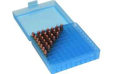 Image of Mtm Ammo Box .22lr 100-rounds, Clear Blue, P-100-22-24