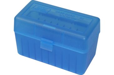 Image of MTM Case-Gard 50 Round Flip-Top Ammo Box, .270 Win/.30-06/.25-06, Clear Blue, RL-50-24