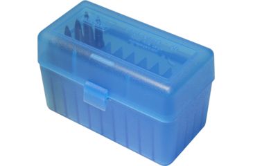Image of MTM Case-Gard 50 Round Flip-Top Ammo Box, .270 Win/.30-06/.25-06, Clear Blue, RL-50-24