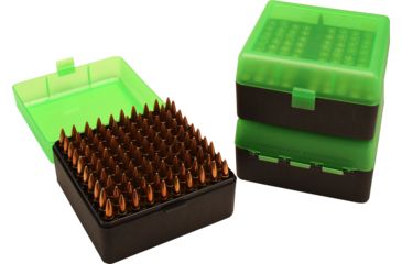 Image of MTM RM-100 Rifle Ammo Box .22-250/.308/.243 Clear Green/Black